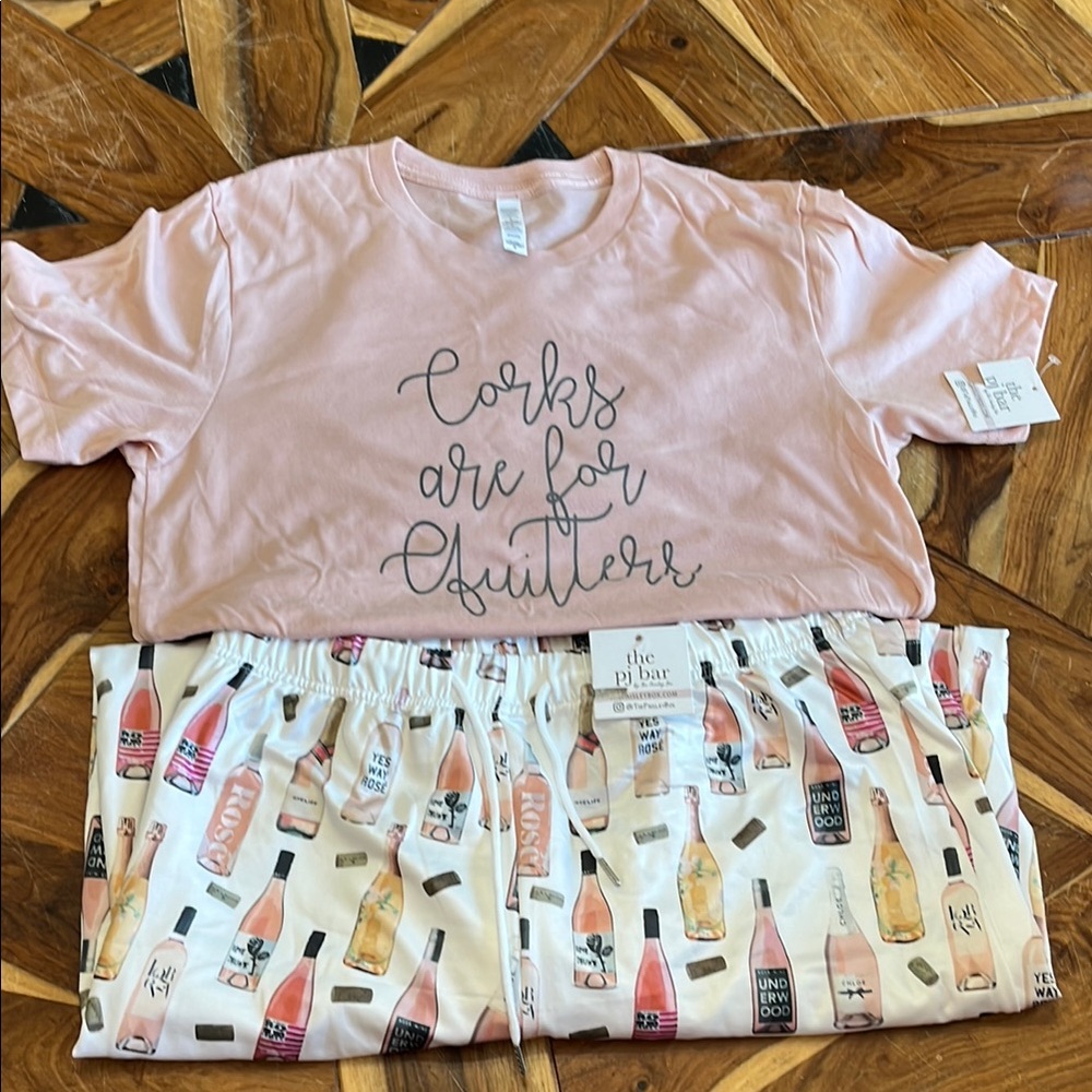 Brand New, w/Tags “Corks are for Quitters” woman’s PJ set